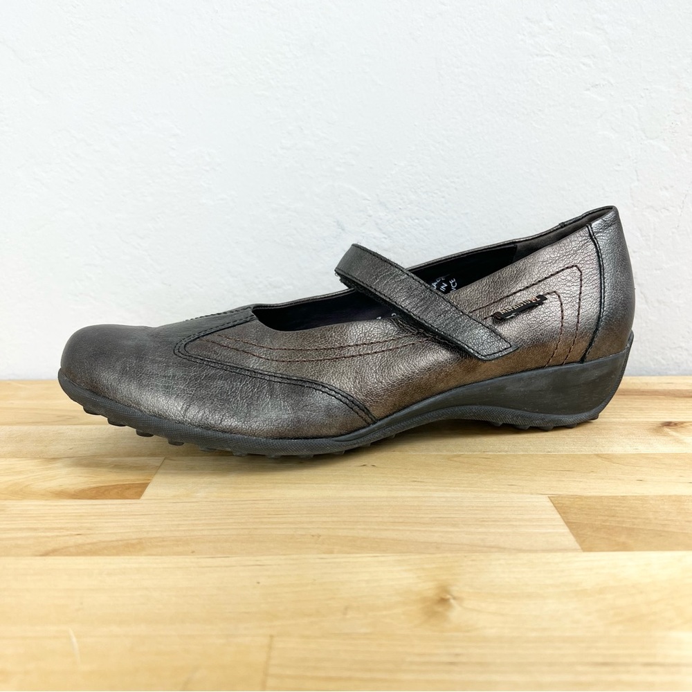 Mephisto Metallic Leather Wedge Mary Jane Shoes Women's US Size 9